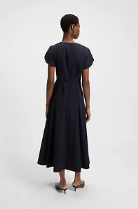 Buckled-belt dress a cotton blend