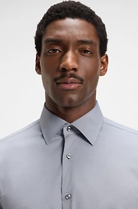Regular-fit shirt structured stretch fabric
