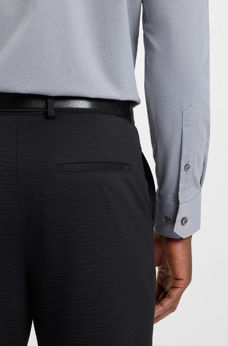 Regular-fit shirt structured stretch fabric