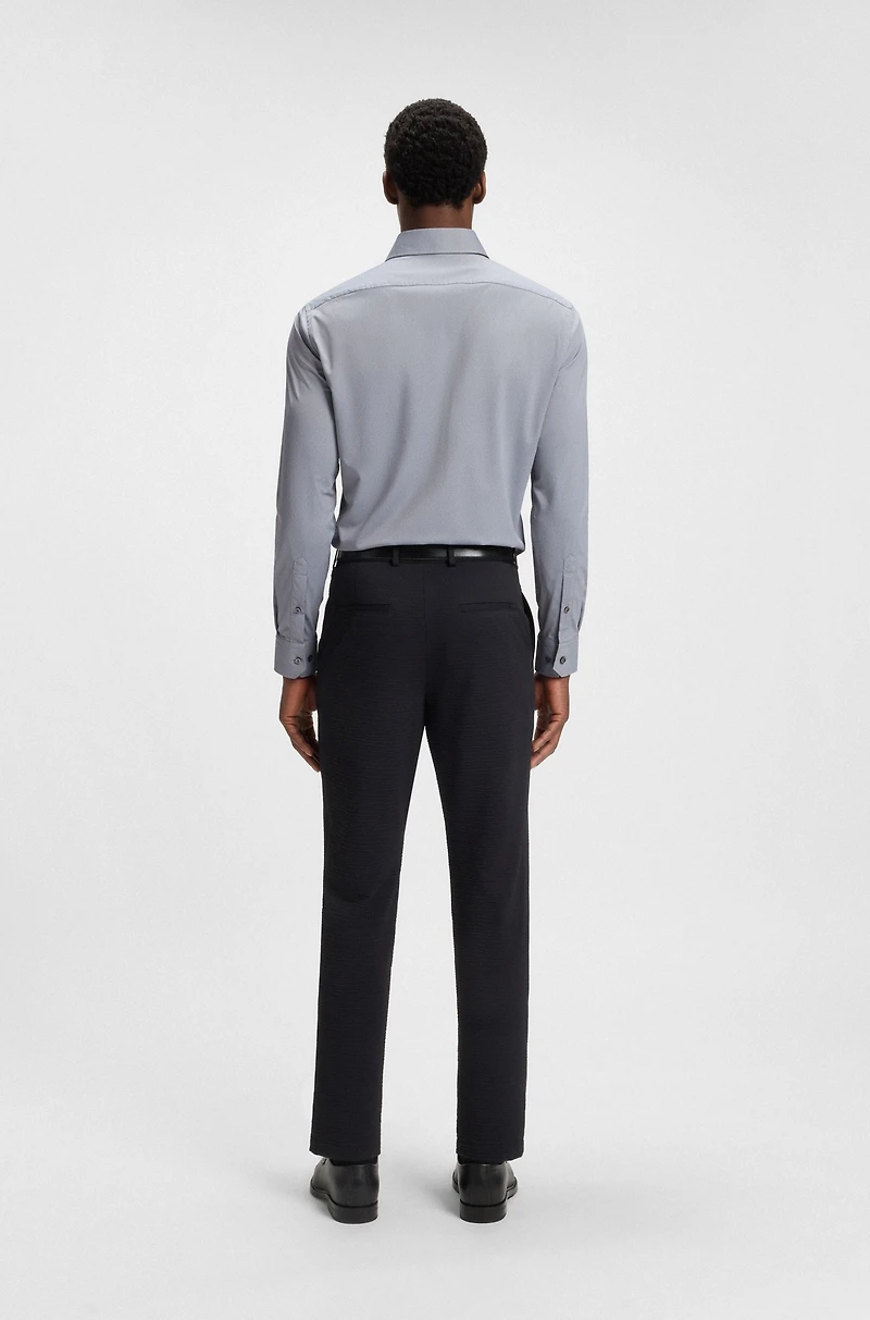 Regular-fit shirt structured stretch fabric