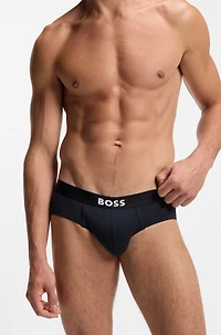 Three-pack of logo-waistband briefs stretch cotton