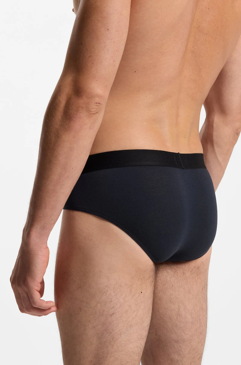 Three-pack of logo-waistband briefs stretch cotton