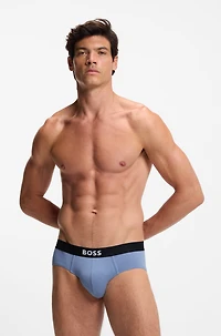 Three-pack of logo-waistband briefs stretch cotton