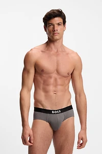 Three-pack of logo-waistband briefs stretch cotton