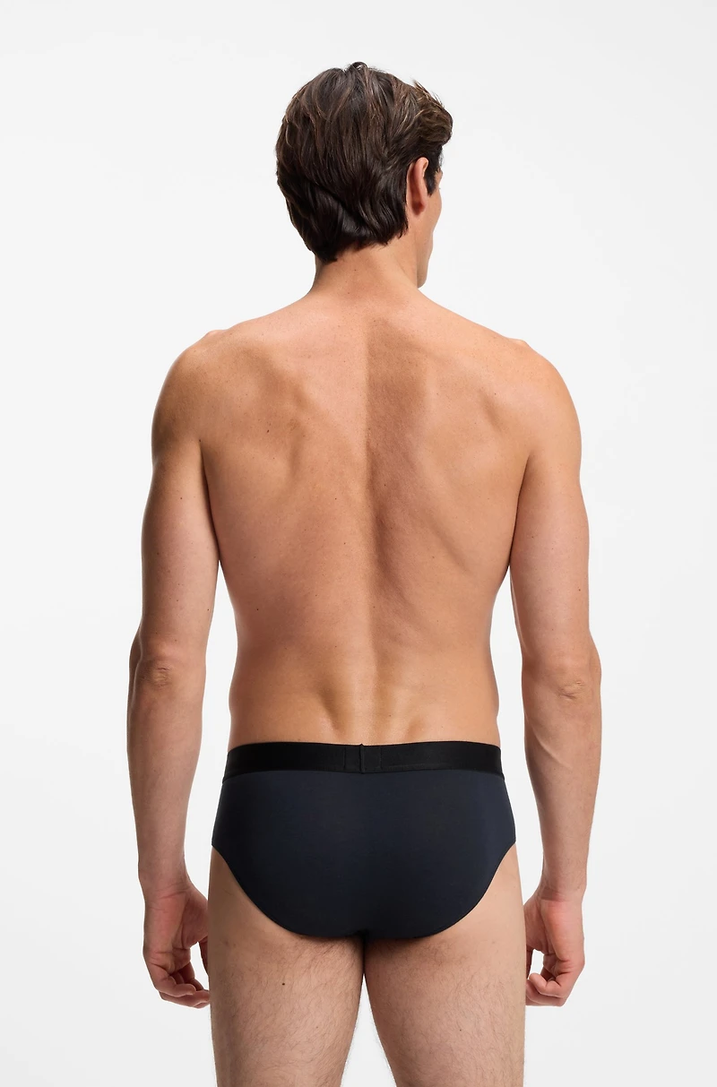 Three-pack of logo-waistband briefs stretch cotton