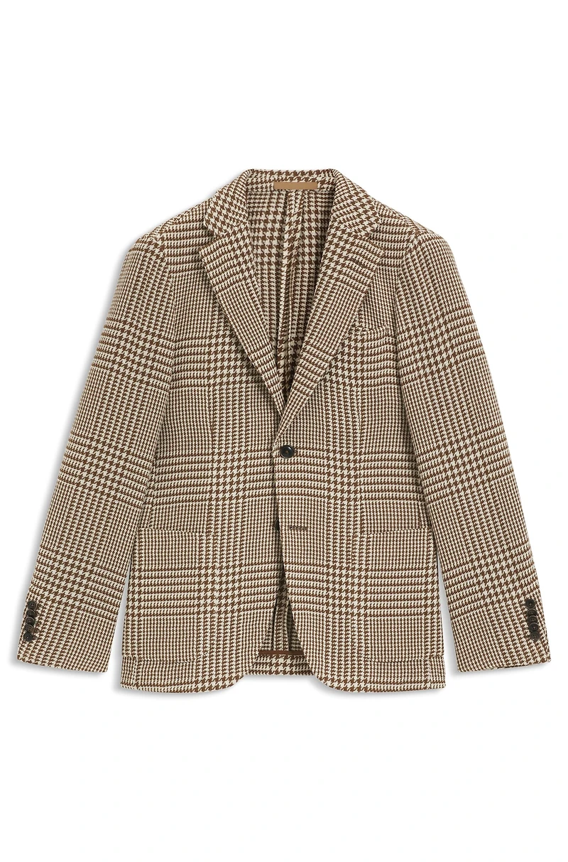 Slim-fit blazer checkered wool
