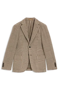 Slim-fit blazer checkered wool