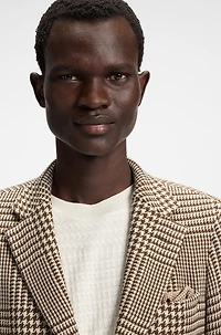 Slim-fit blazer checkered wool