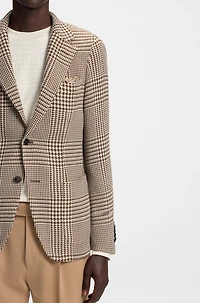 Slim-fit blazer checkered wool