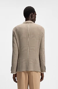 Slim-fit blazer checkered wool