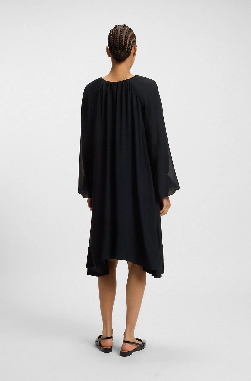 Two-layered relaxed-fit dress silk chiffon