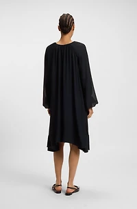 Two-layered relaxed-fit dress silk chiffon