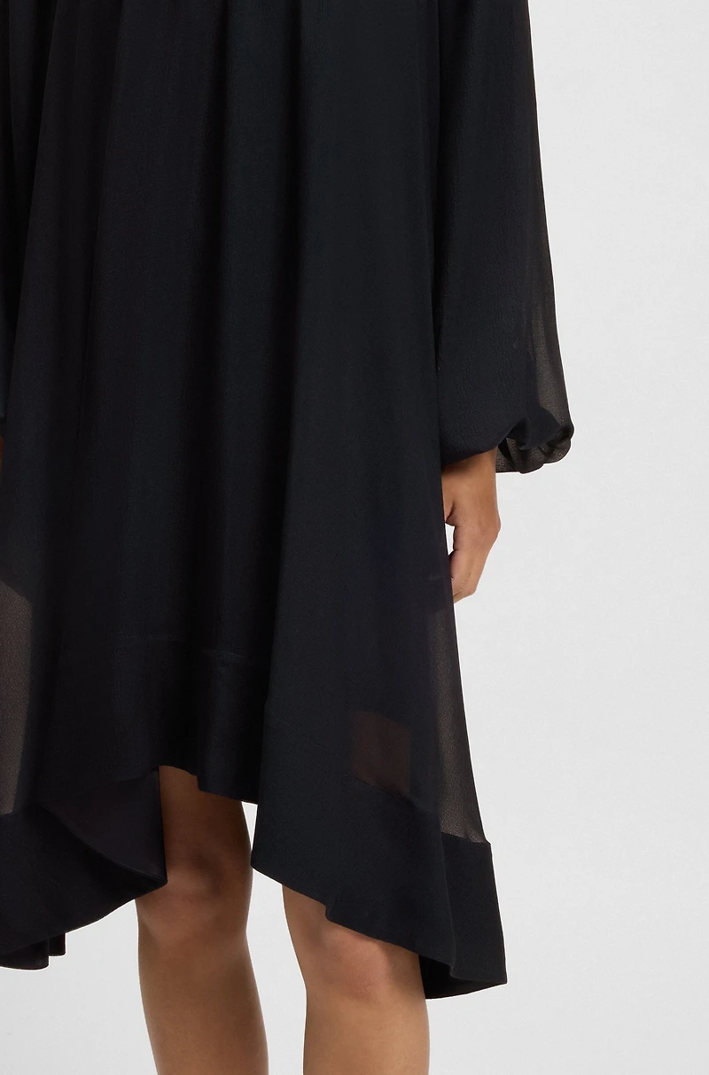 Two-layered relaxed-fit dress silk chiffon