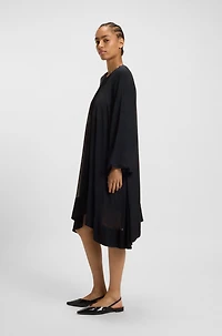 Two-layered relaxed-fit dress silk chiffon