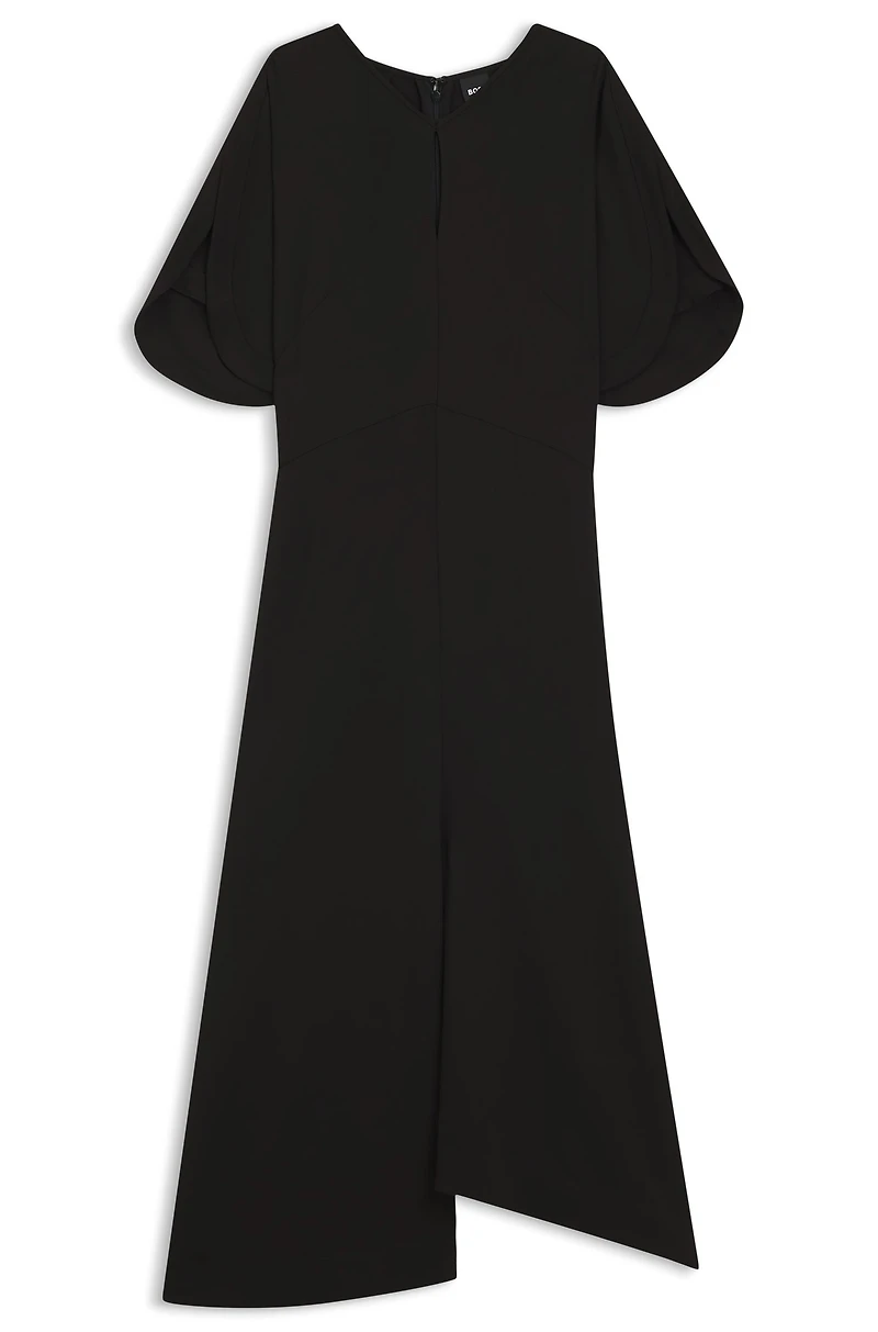 Crepe dress with keyhole neckline