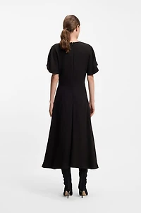 Crepe dress with keyhole neckline