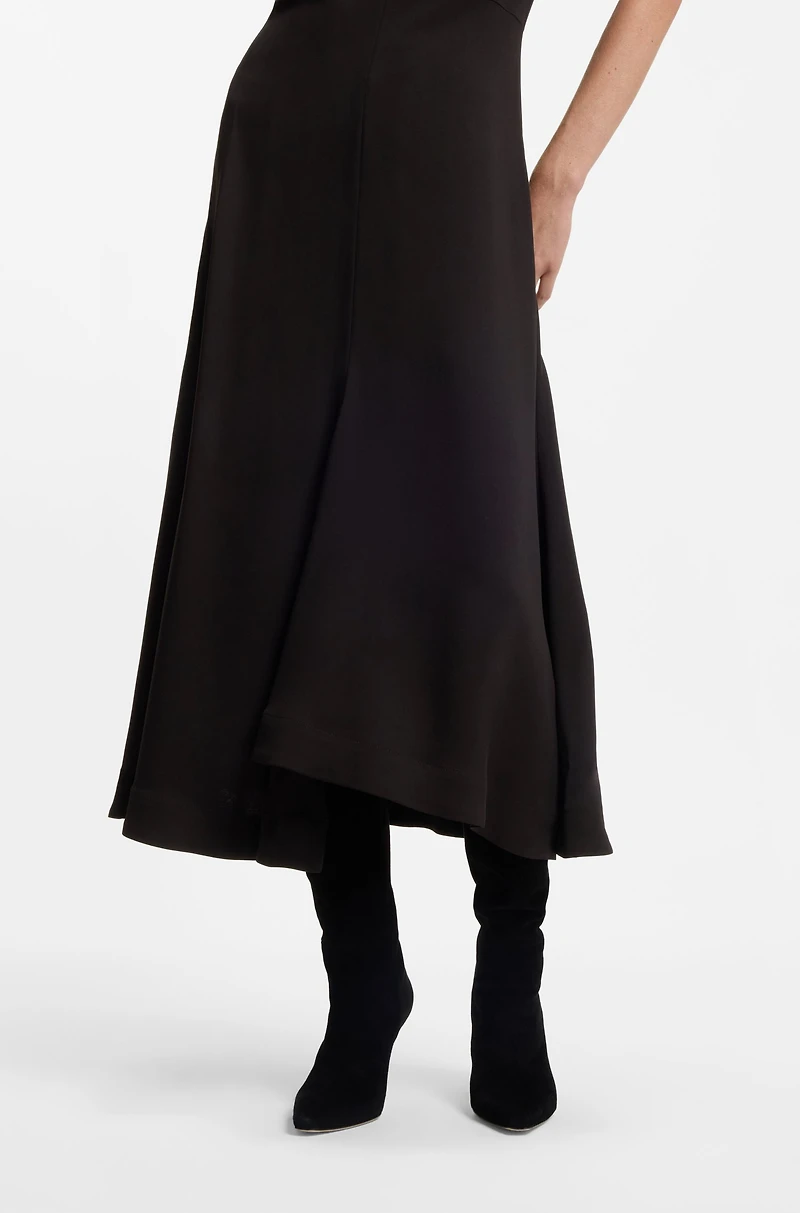 Crepe dress with keyhole neckline