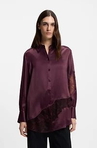 Regular-fit blouse with lace details