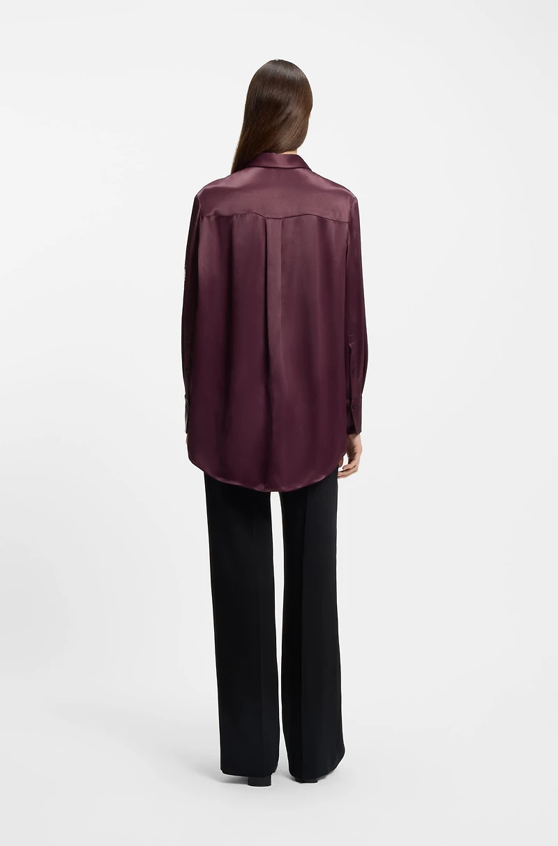 Regular-fit blouse with lace details