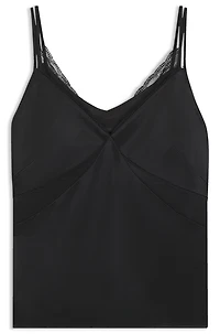 Lace-trim camisole satin