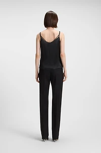 Lace-trim camisole satin