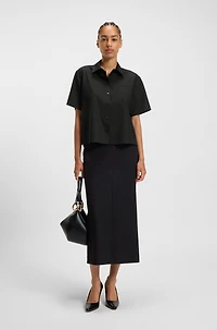 Regular-fit blouse virgin wool