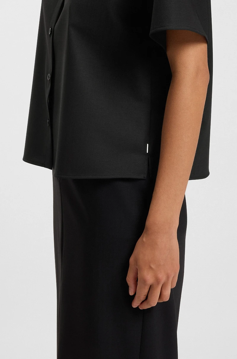 Regular-fit blouse virgin wool