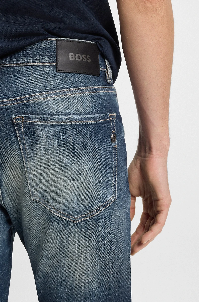 Blue jeans stretch denim