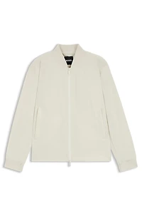 Water-repellent packable jacket with two-way zip