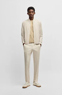 Water-repellent packable jacket with two-way zip