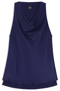 Regular-fit blouse with draped neckline