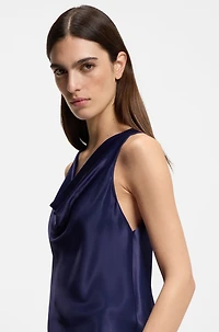 Regular-fit blouse with draped neckline