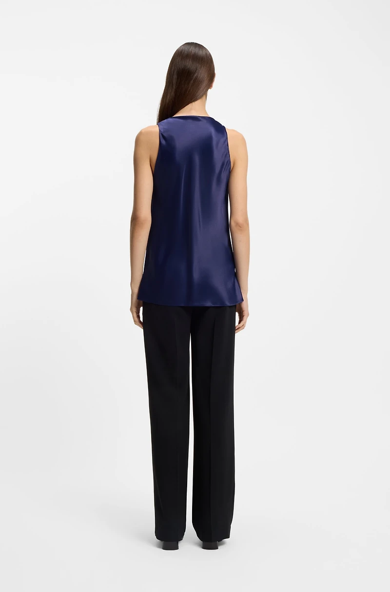 Regular-fit blouse with draped neckline
