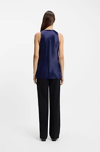 Regular-fit blouse with draped neckline