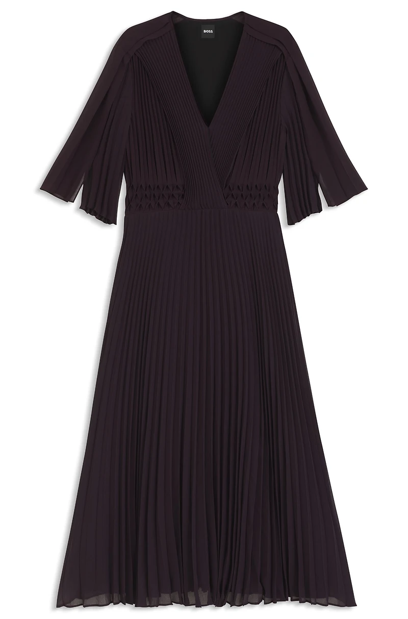 Plissé dress with waistband smocking