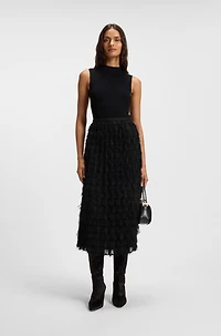Pencil skirt feather jacquard