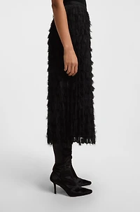 Pencil skirt feather jacquard