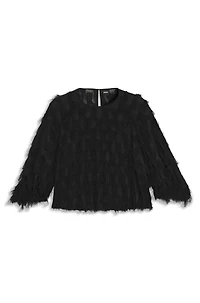 Relaxed-fit blouse feather jacquard