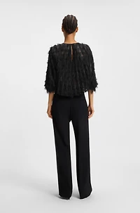 Relaxed-fit blouse feather jacquard