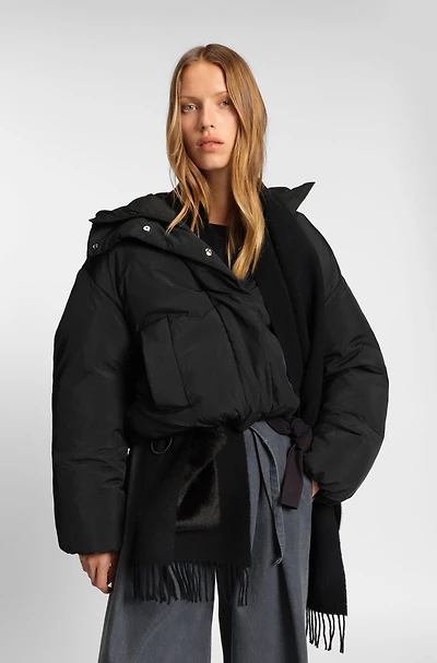 Crinkle-fabric jacket a regular fit