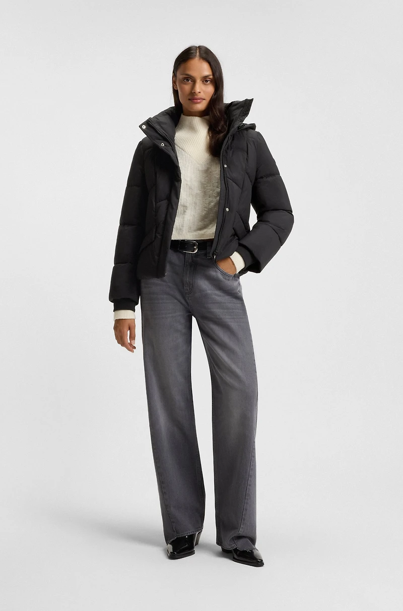 Piping-detail jacket with padding