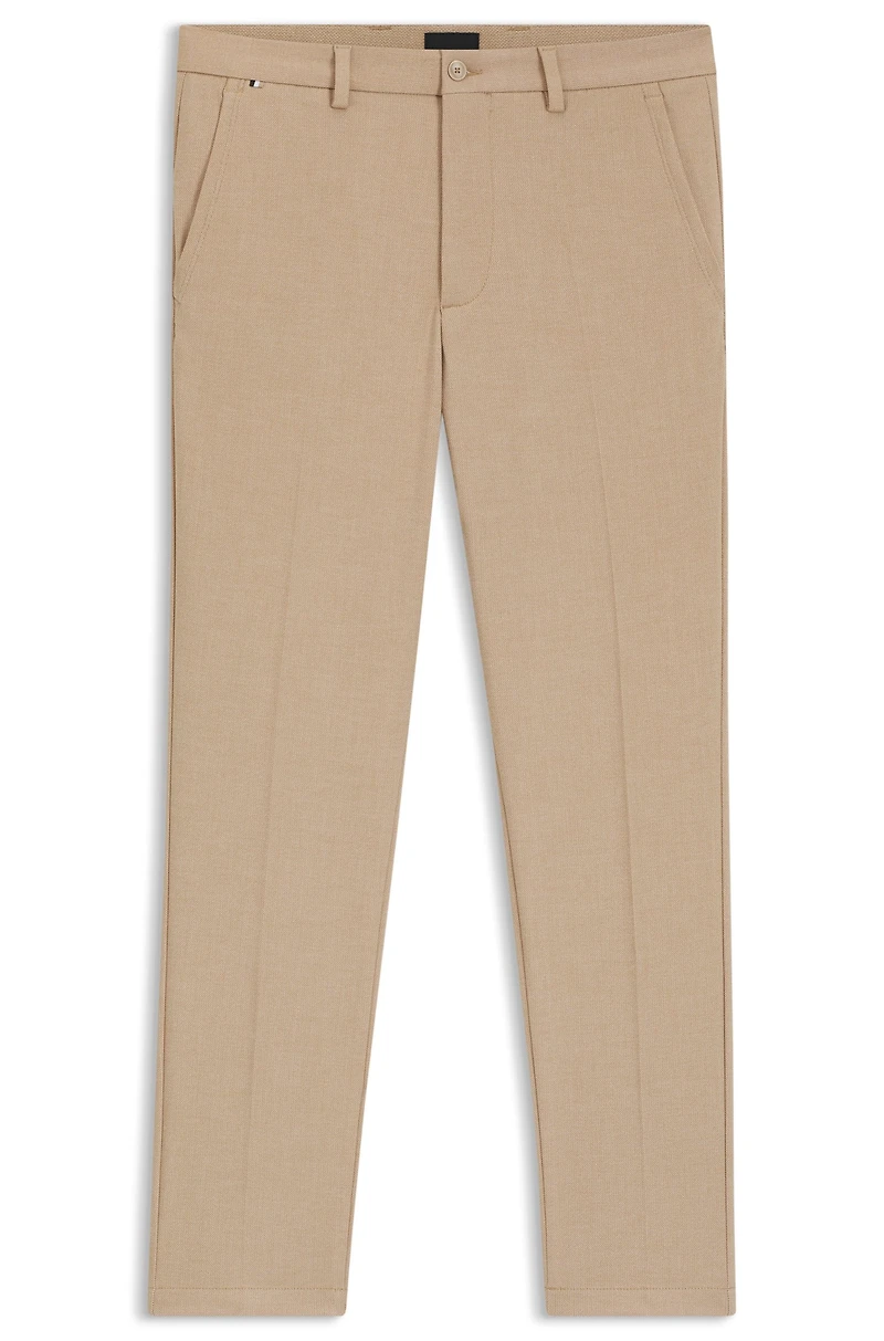 Melange slim-fit trousers stretch dobby