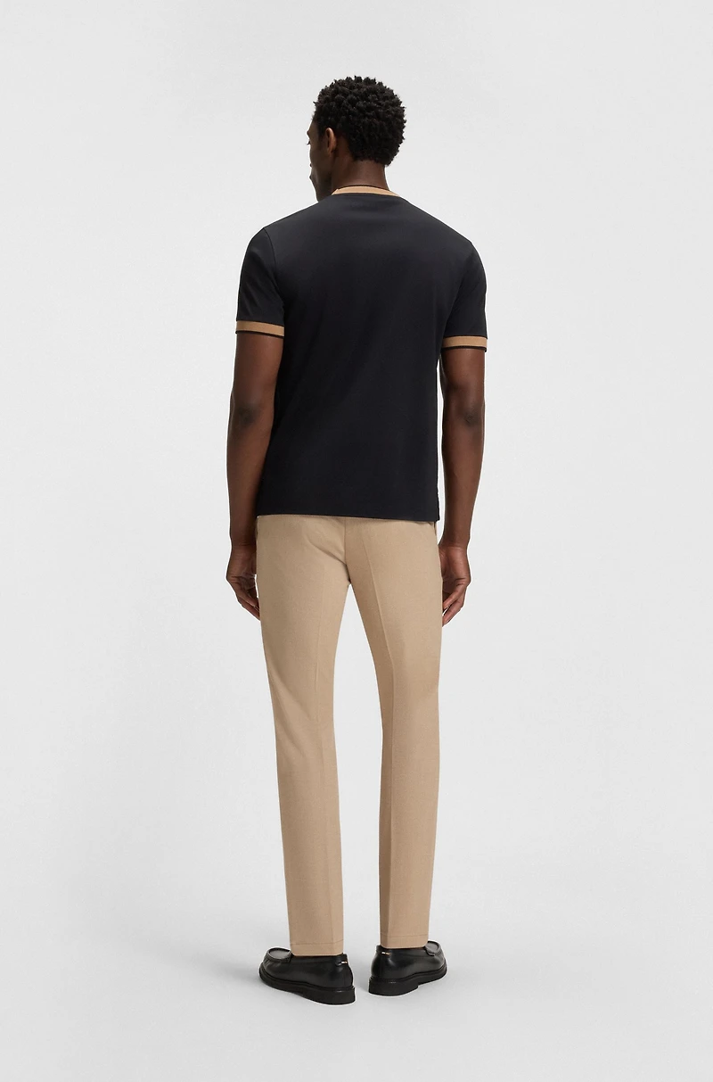 Melange slim-fit trousers stretch dobby