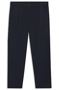 Tapered-fit drawstring pants stretch-cotton twill