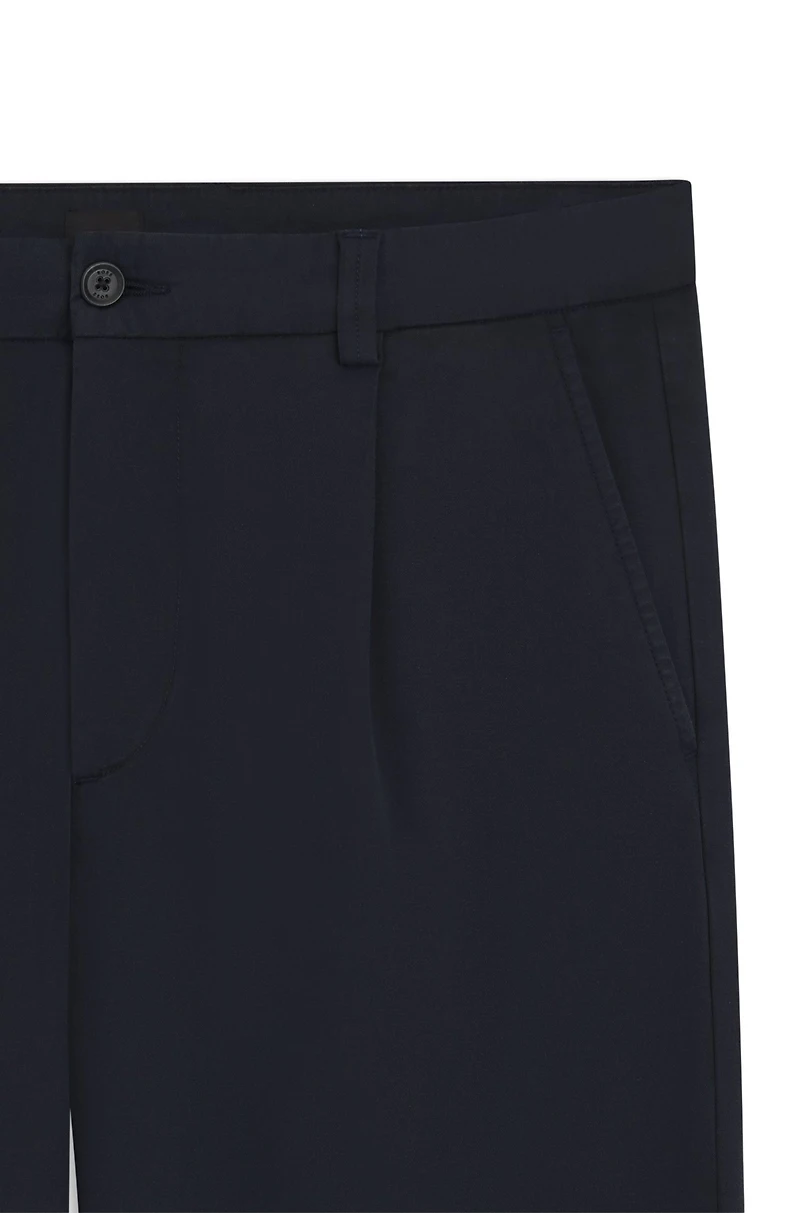 Tapered-fit drawstring pants stretch-cotton twill