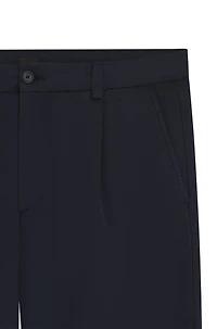 Tapered-fit drawstring pants stretch-cotton twill