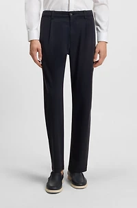 Tapered-fit drawstring pants stretch-cotton twill