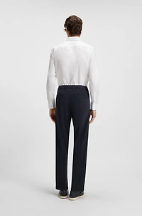 Tapered-fit drawstring pants stretch-cotton twill