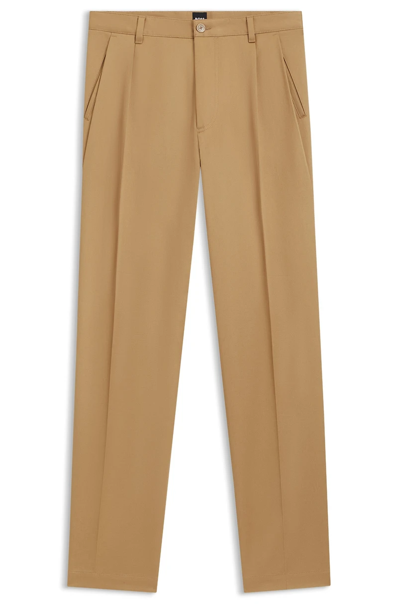 Relaxed-fit cropped pants stretch-cotton twill