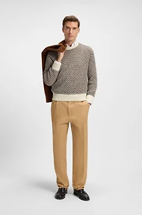 Relaxed-fit cropped pants stretch-cotton twill
